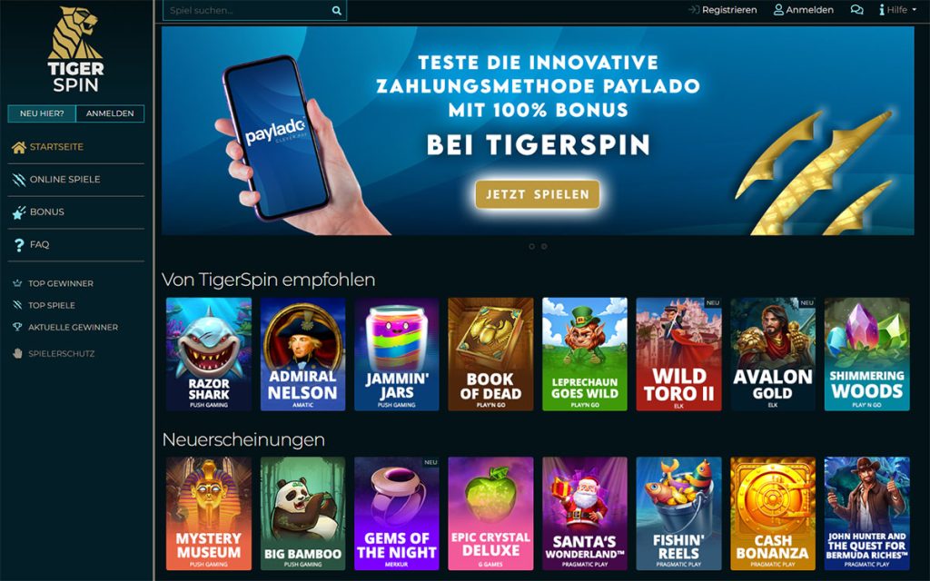 Tigerspin Casino Screen